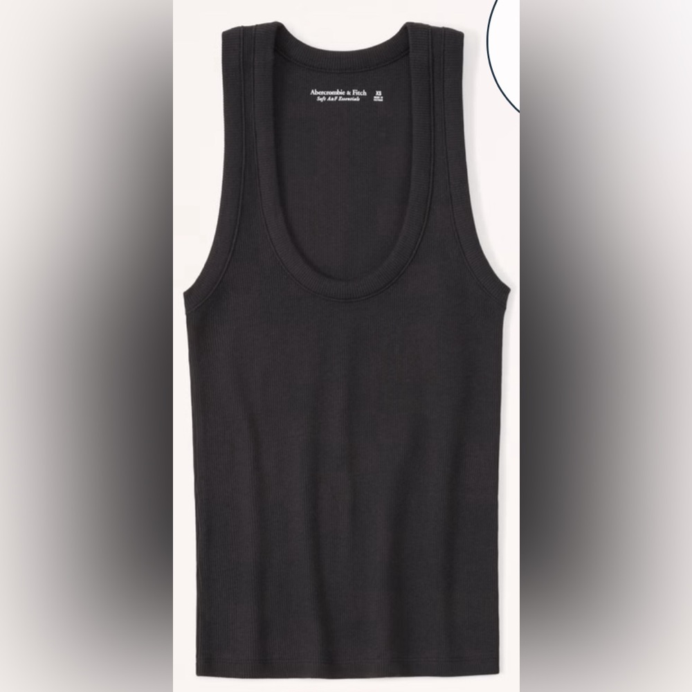 Abercrombie black ribbed scoop neck tank top